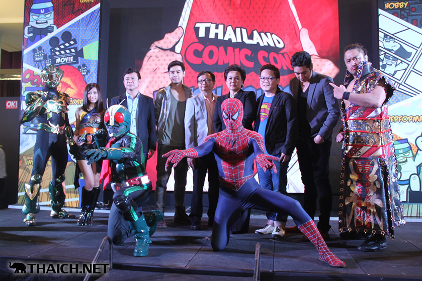 後藤洋央紀（新日本プロレス）、鷲見友美ジェナ（仮面ライダーGIRLS）が「タイランド・コミック・コン 2014」の開催をアピール