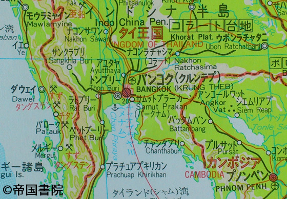 世界地図でメナム川はいつからチャオプラヤ川になったのか