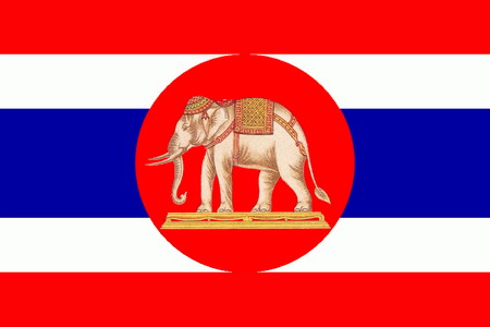 タイの旧国旗は赤地に白い象だった