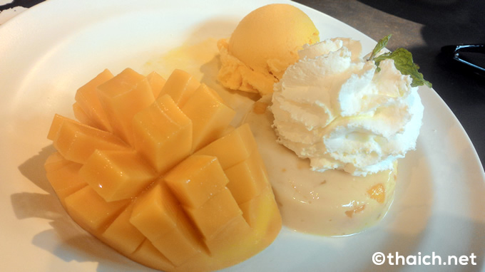 新鮮マンゴー＋マンゴープリン＋マンゴーアイス＋生クリームで 「Mango Tango」