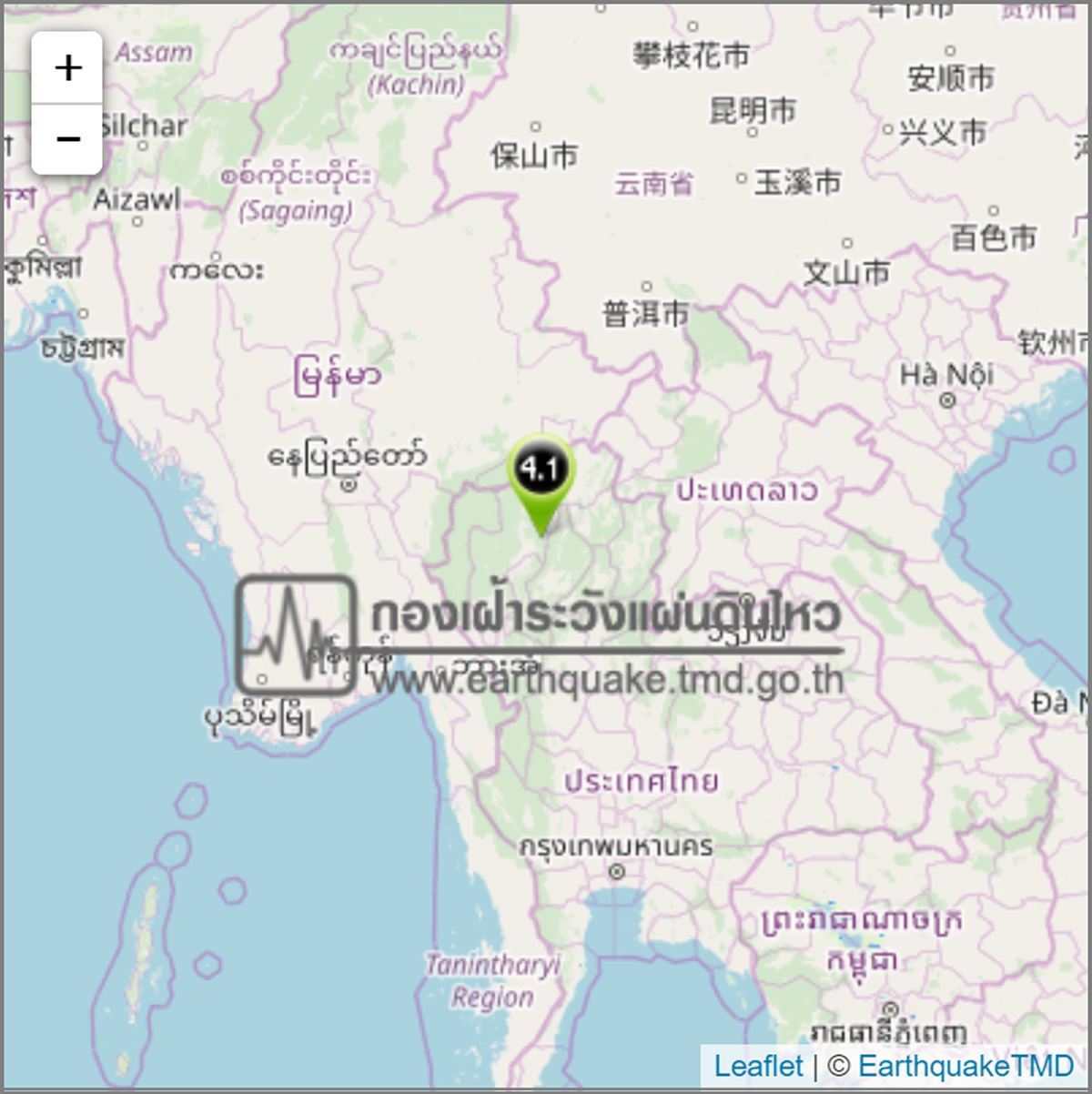 タイ北部チェンマイ県ドーイサケット郡でM4.1の地震