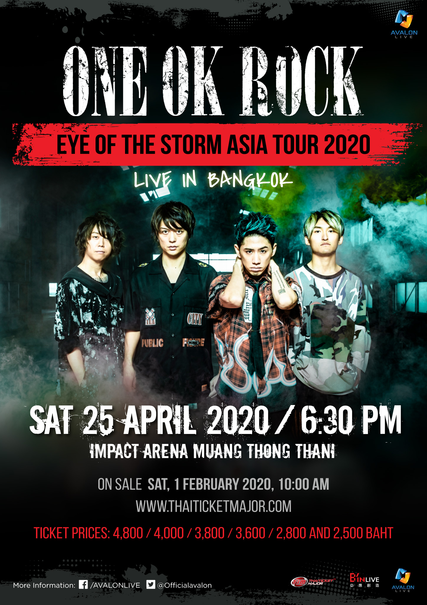 One Ok Rockが2020年もタイ バンコク公演開催 4月25日 土