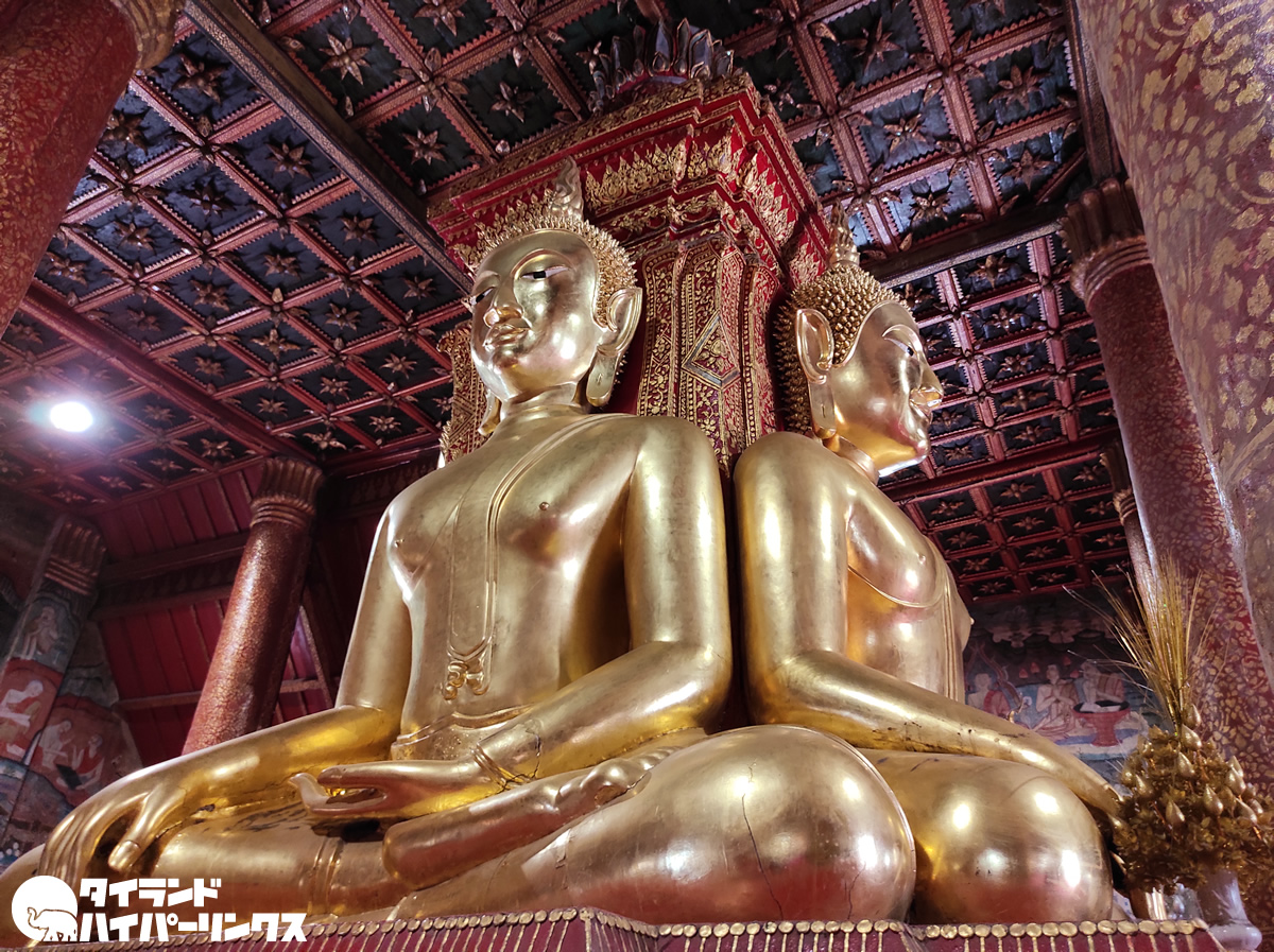 ラオスの地震でタイ・ナーン県の有名寺院「ワット・プーミン」の仏像に亀裂