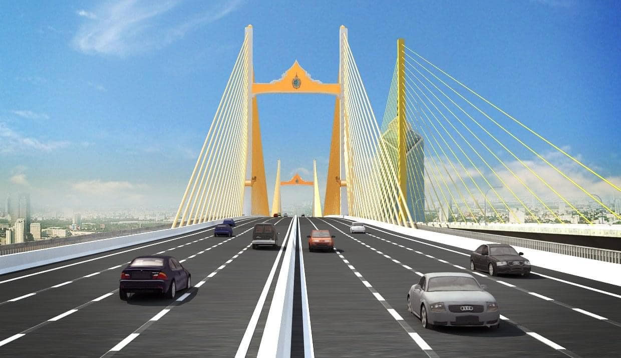 2023年に開通予定のチャオプラヤー川の新しい橋 