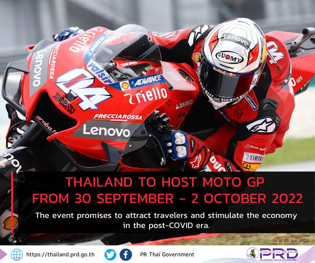 Moto GP、タイで2022年9月30日～10月2日に開催