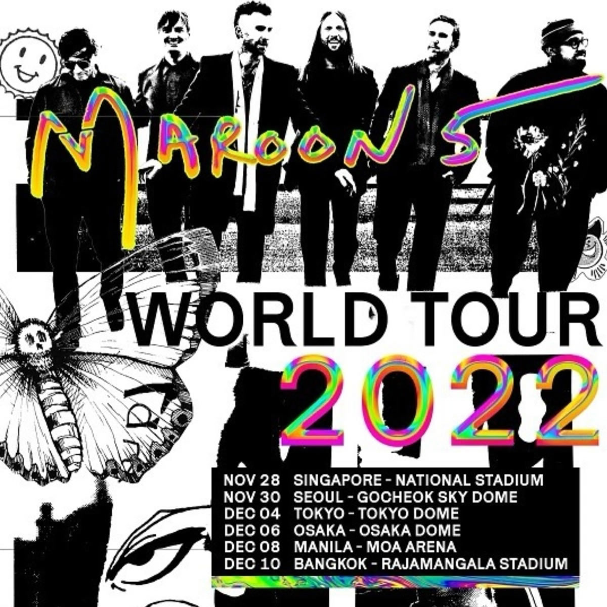 Maroon 5、タイ・バンコク公園が2022年12月10日開催