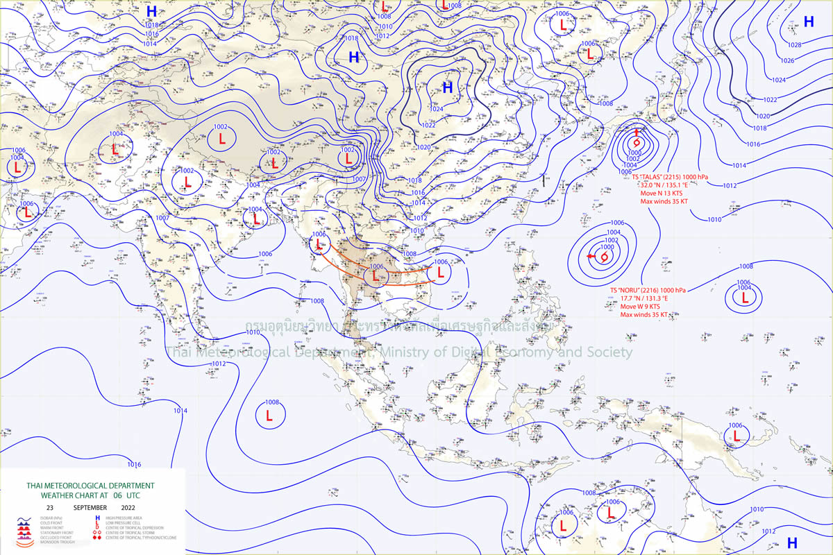 台風第16号「ノルー」発生、タイにも影響