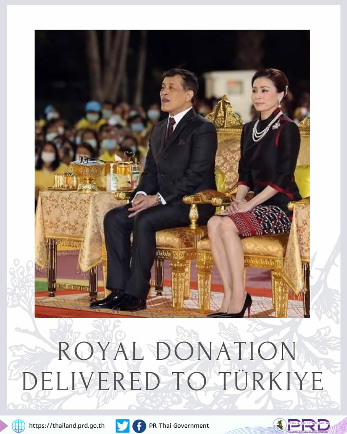 タイ国王・王妃両陛下がトルコに義援金