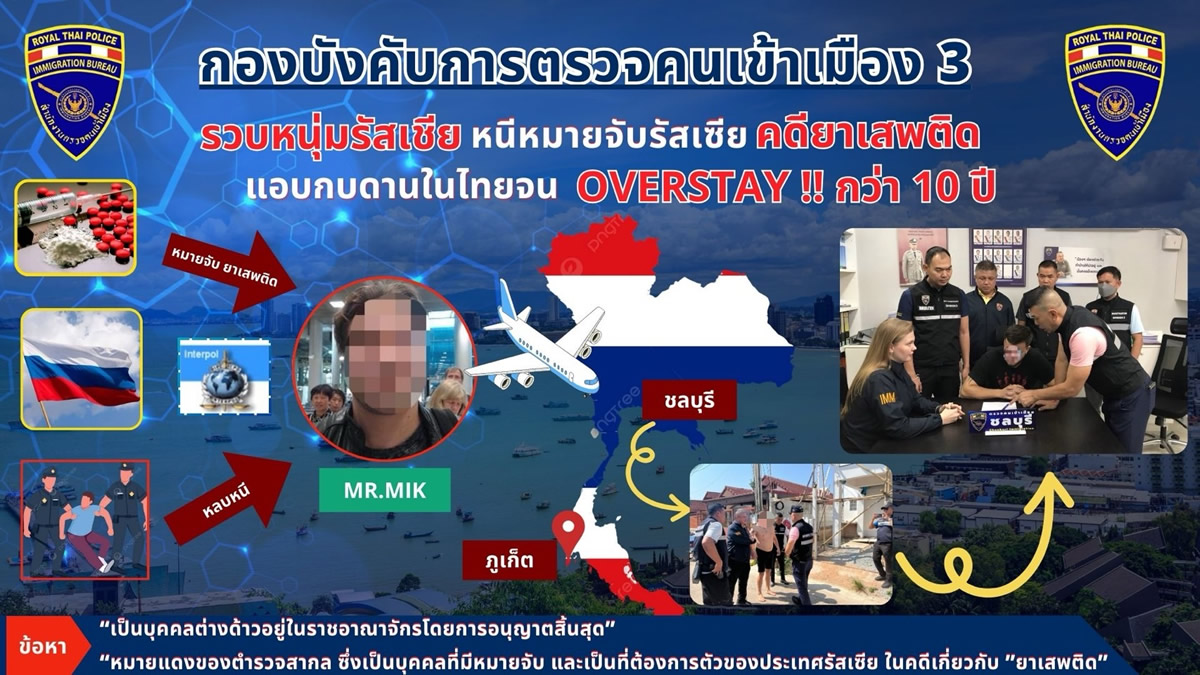 タイに10年以上滞在のロシア人逃亡者を逮捕
